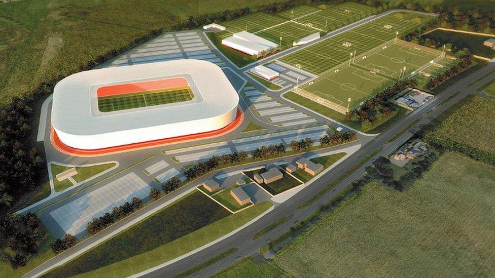 A plan of what Aberdeen's new stadium will look like