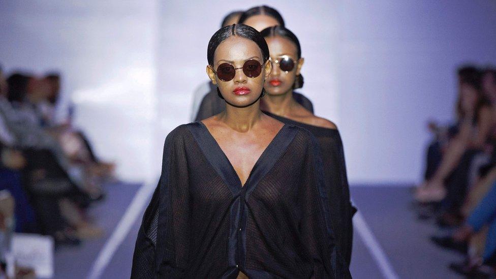 Ethiopian models present creations during the Hub of Africa Fashion week runway show in Addis Ababa, Ethiopia - Thursday 6 October 2016