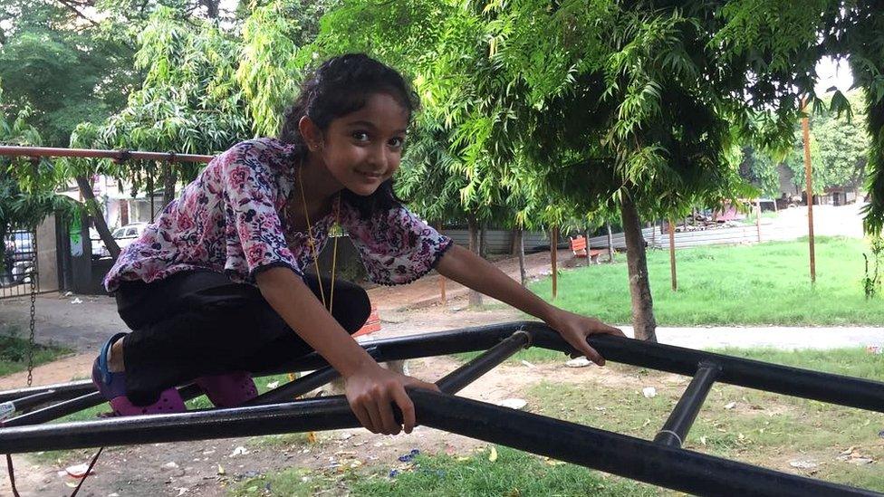 Navya Singh in the playground