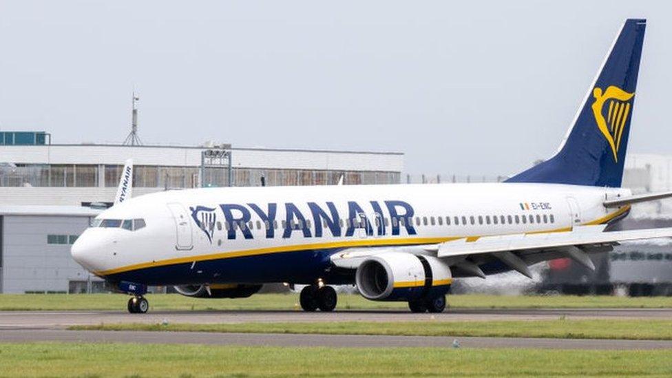 Ryan air plane at Cardiff Airport