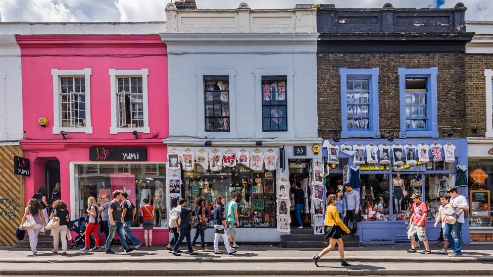 Shoppers on a UK high street