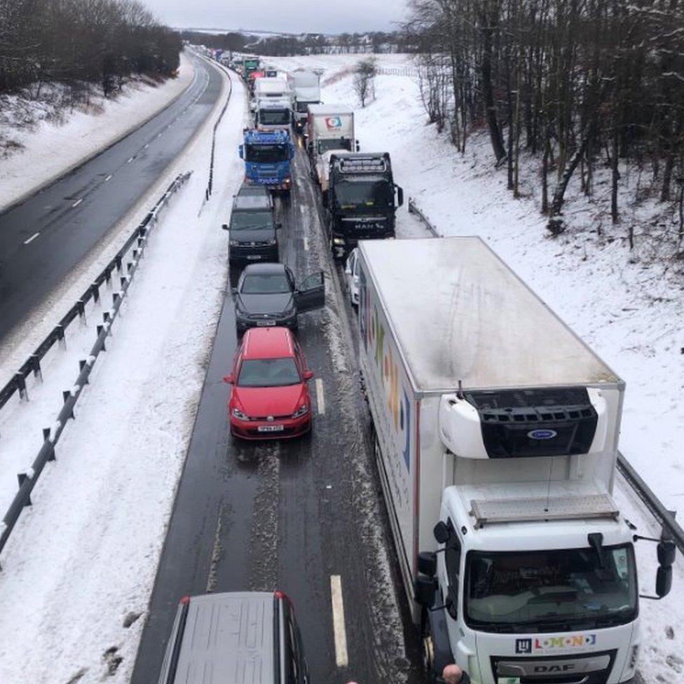 There were tailbacks near Auchterarder