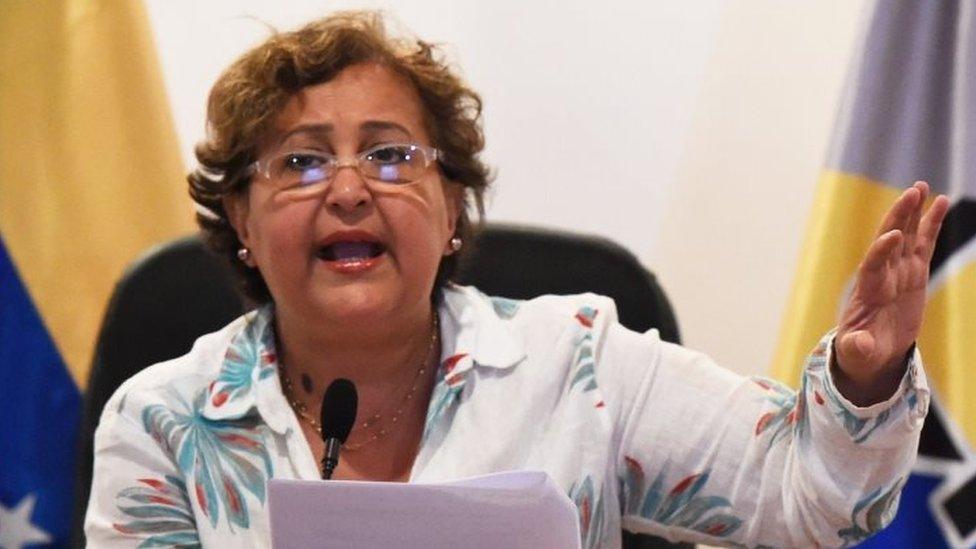 The head of Venezuela's national electoral council Tibisay Lucena, speaks during a press conference in Caracas (01 August 2016)