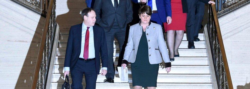 DUP deputy leader Nigel Dodds and DUP leader Arlene Foster