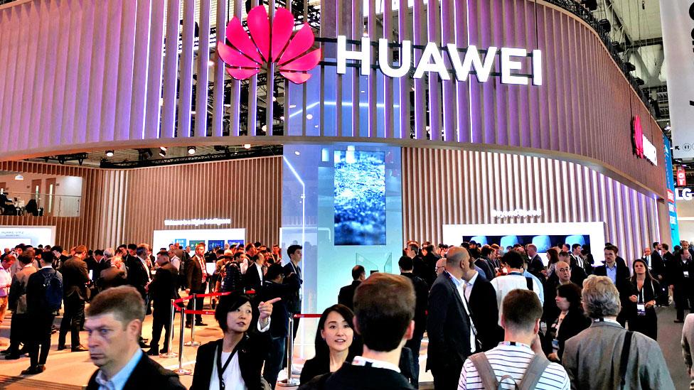 Huawei sign at conference