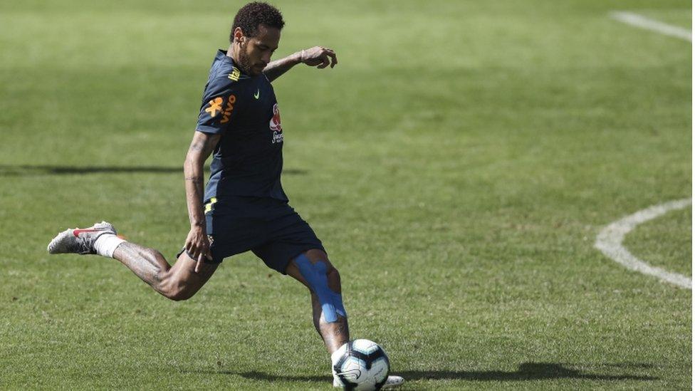 Neymar at the Granja Comary training complex on 1 June 2019 in Teresopolis, Brazil