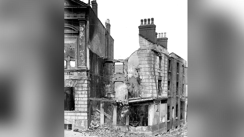 Town hall being demolished