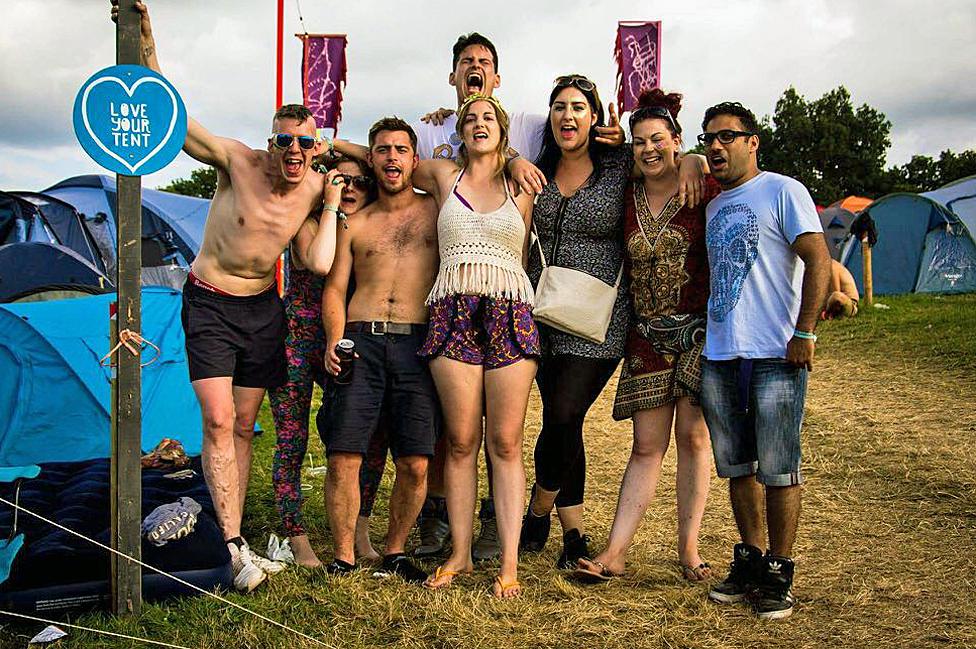 Kirsty and her friends at Nozstock Festival, 2016