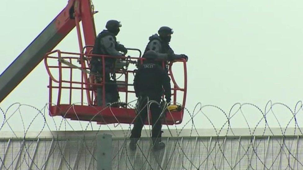 Prisoner on the roof at HMP Berwyn