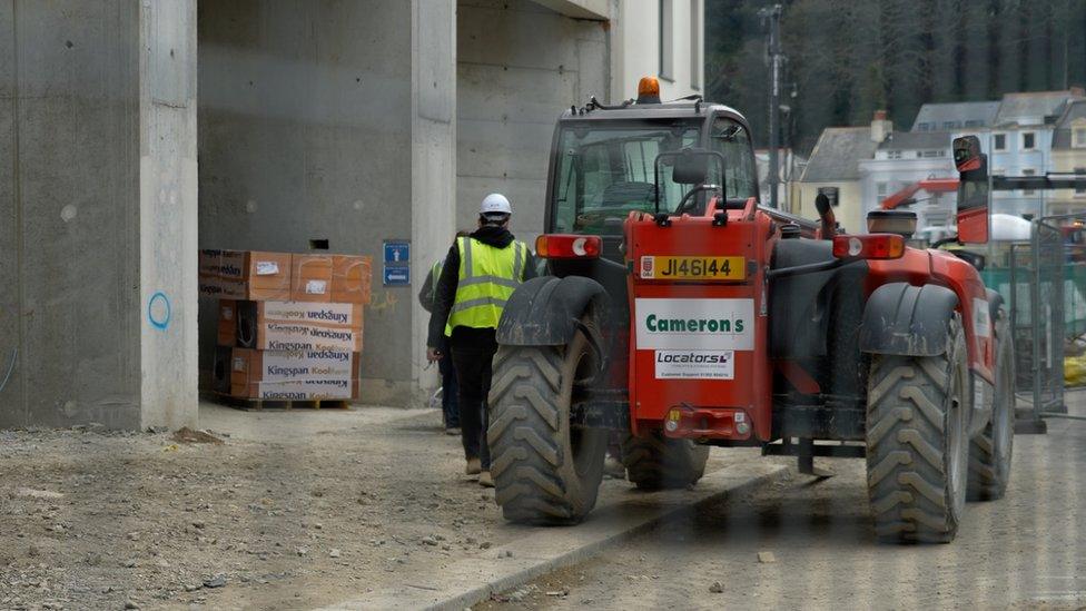 Camerons contractors on a building site in Jersey