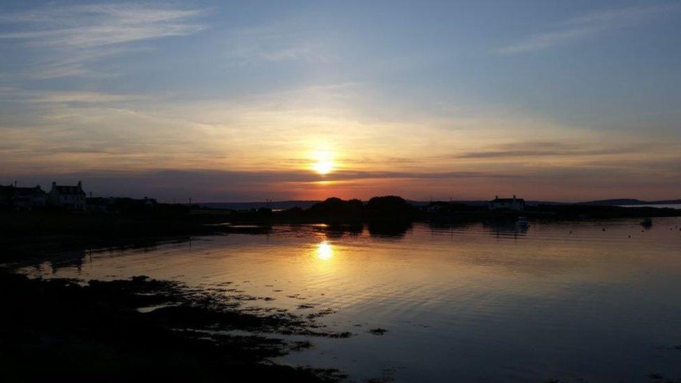 The setting sun in Groomsport