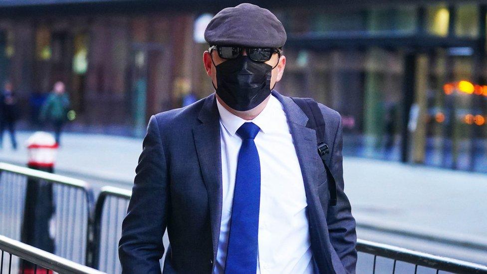 Deniz Jaffer arriving at the Old Bailey in London charged with misconduct in a public office