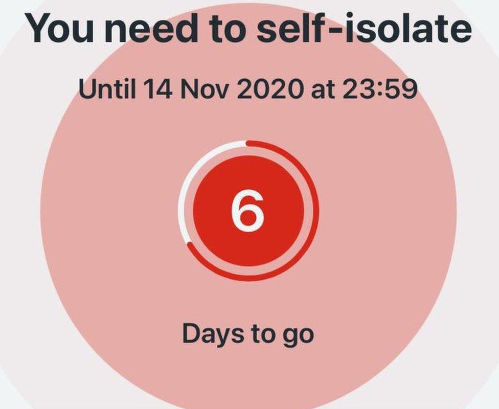 Screenshot of England Covid app notification