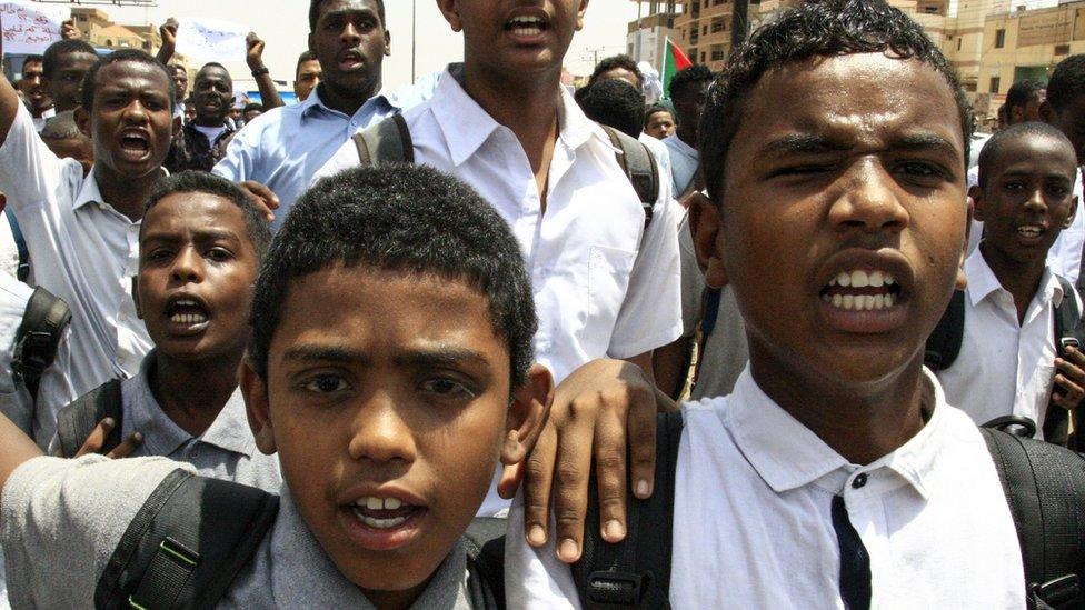 Sudanese students protest in the capital Khartoum on July 30, 2019