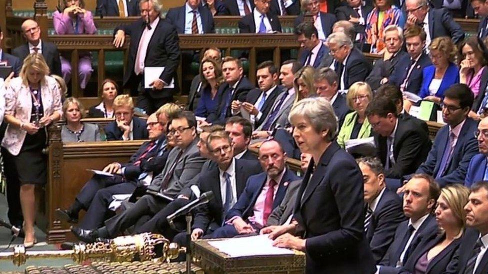 Theresa May addressing MPs