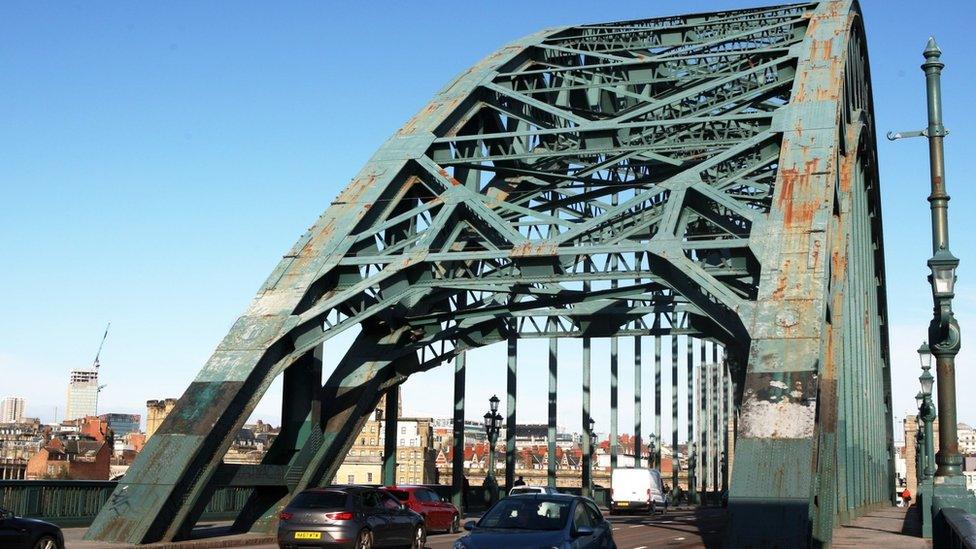 Visible rust on the Tyne Bridge