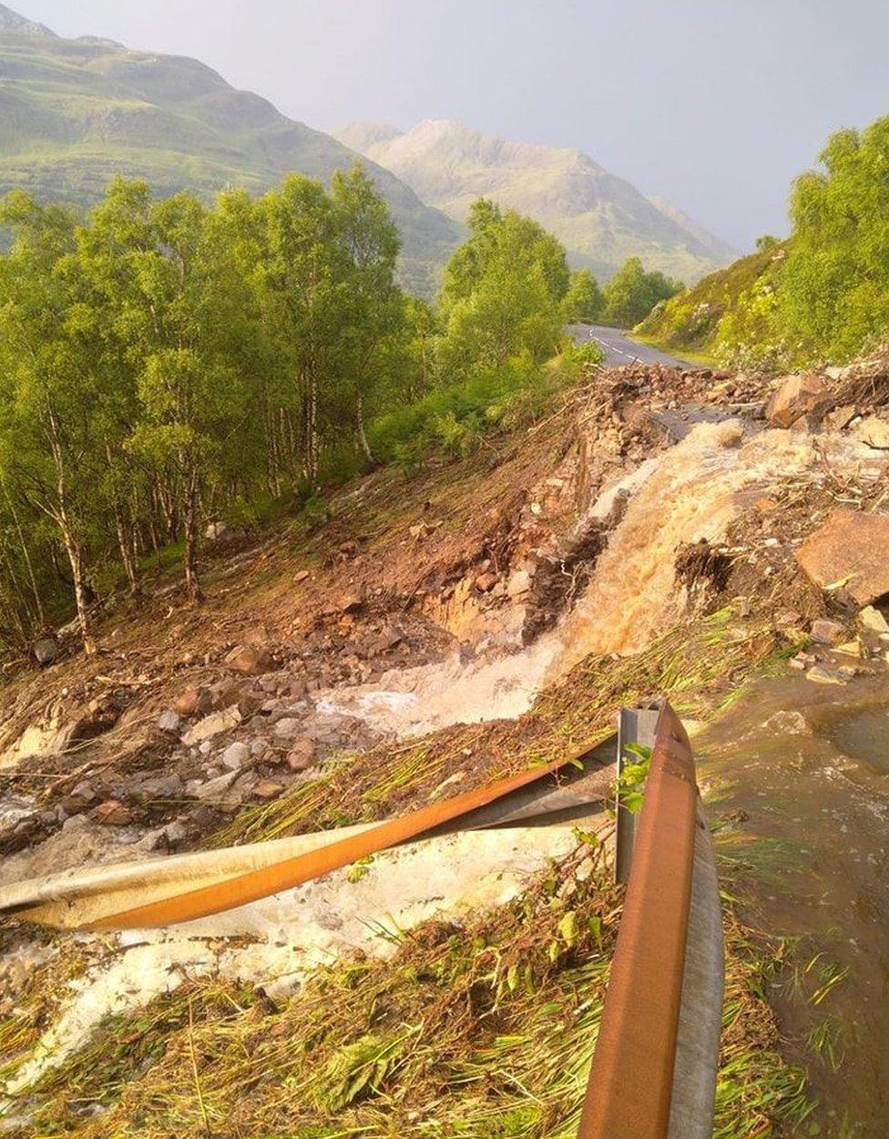 Landslide on B863