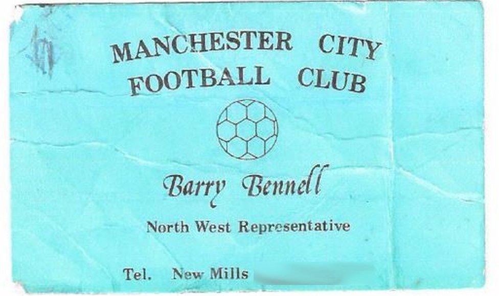 Card with details of Barry Bennell