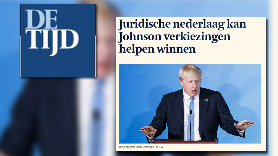 Screengrab from Belgian newspaper website De Tijd