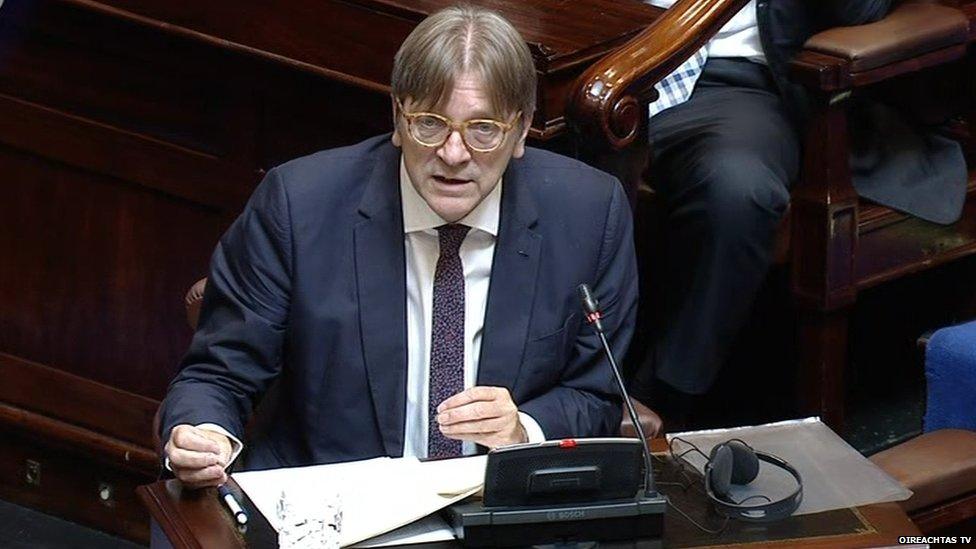 Guy Verhofstadt in the Irish Parliament