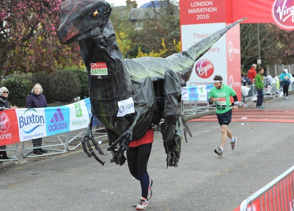 A runner in fancy dress