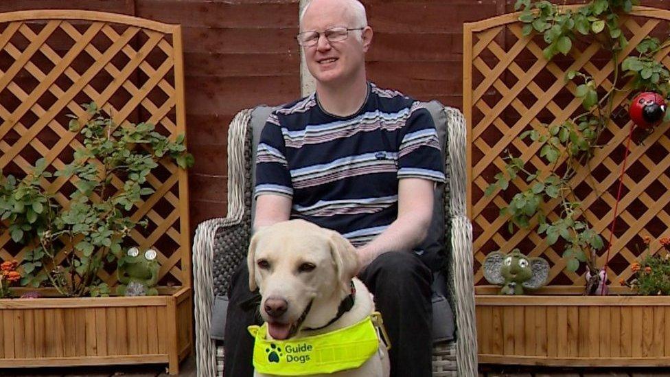 Darren Paddick and his guide dog Penny