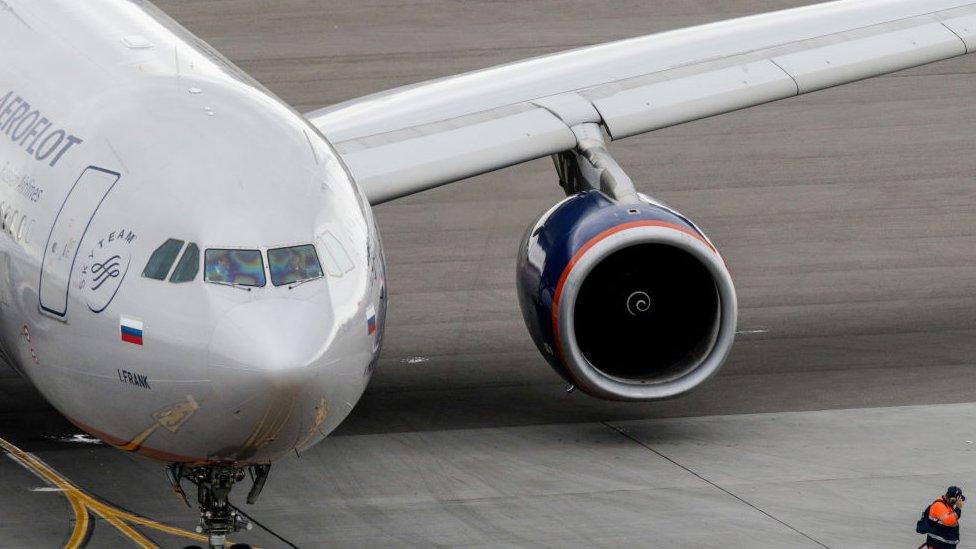 An Aeroflot Boeing 777 in 2021