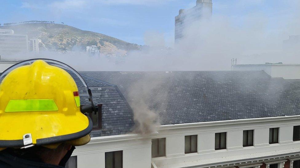 Aftermath of Cape Town parliament fire