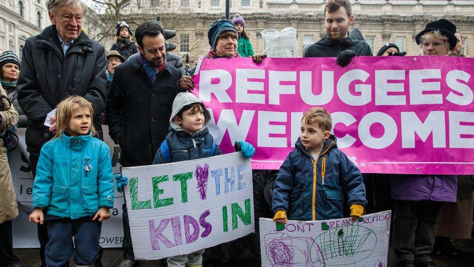 People protest the end to the Dubs scheme