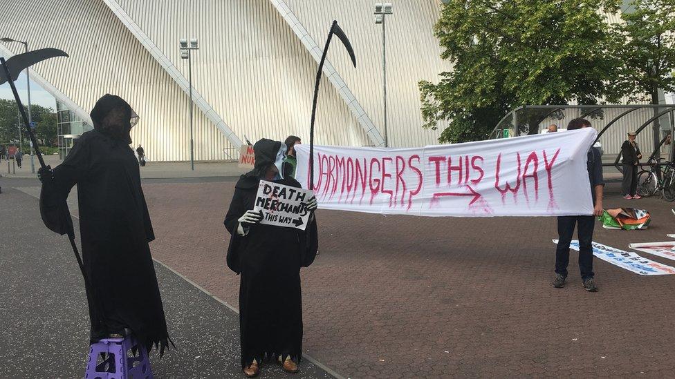 Protest outside SECC