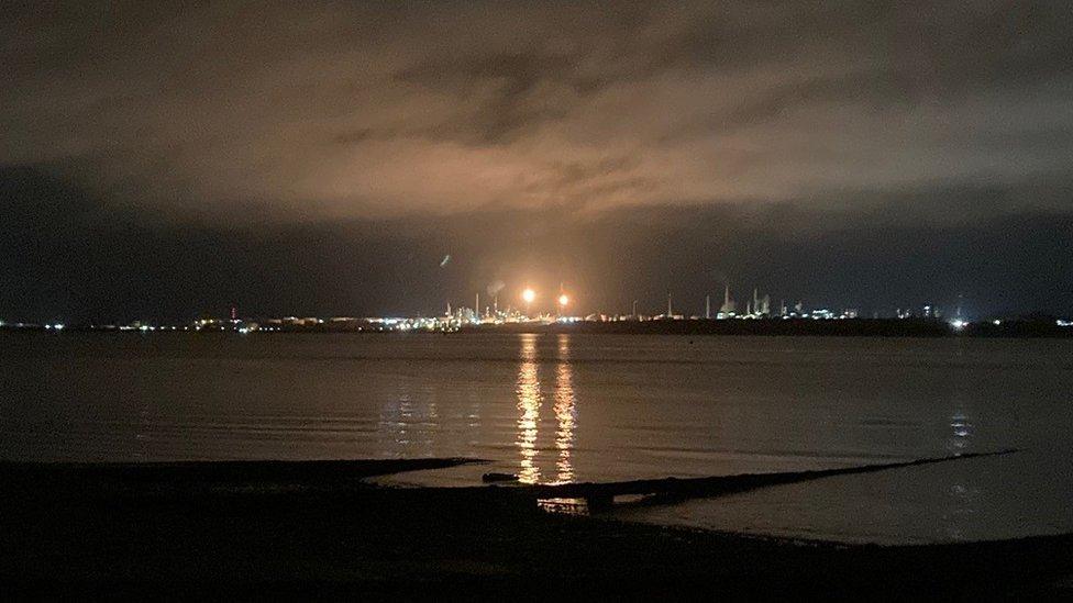 Fawley Flares on Tuesday