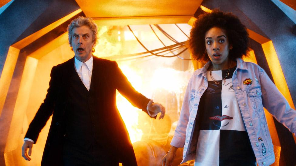 Pearl Mackie and Peter Capaldi in Doctor Who