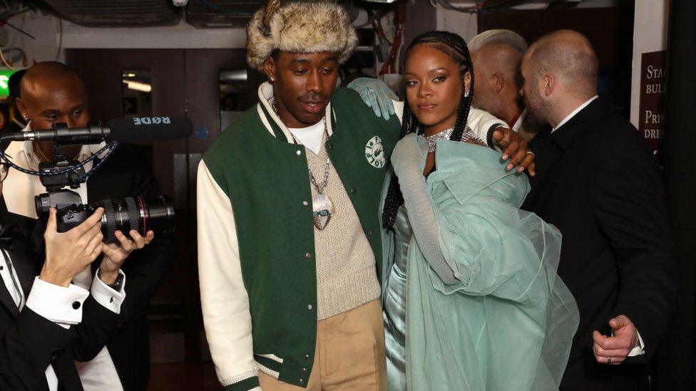 Tyler, the Creator and Rihanna at the British Fashion Awards