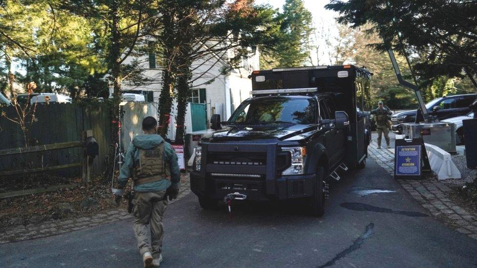 Secret service personnel at Biden home in Wilmington, 15 Jan 23