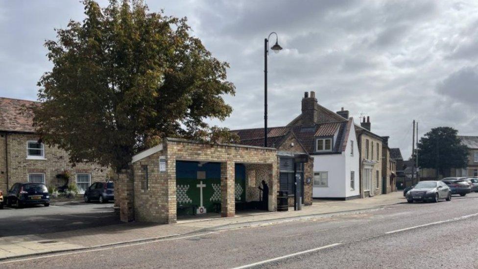 A bus stop in Chatteris