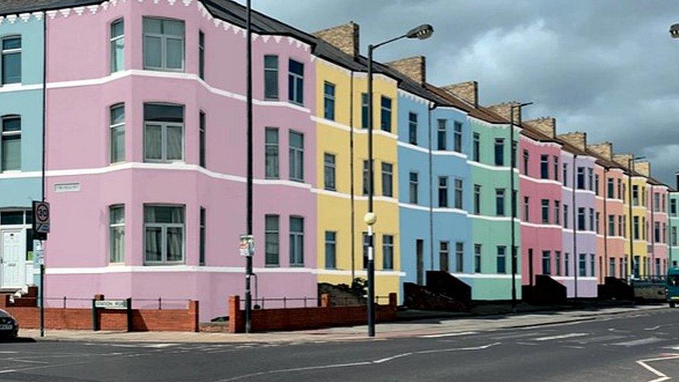 An artist's impression of coloured houses