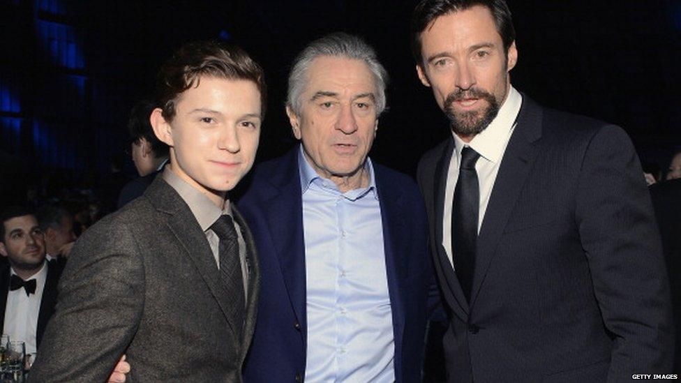 Tom Holland, Robert De Niro and Hugh Jackman