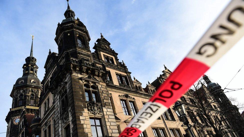 The Dresden Castle where the Treasury Green Vault is located, 25 November