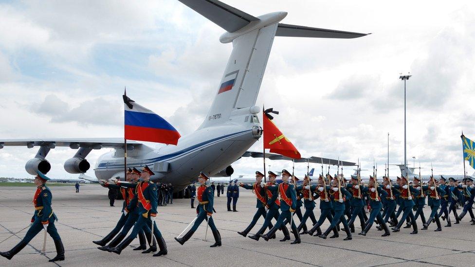 Russian honour guard for Prokhorenko, 5 May 16