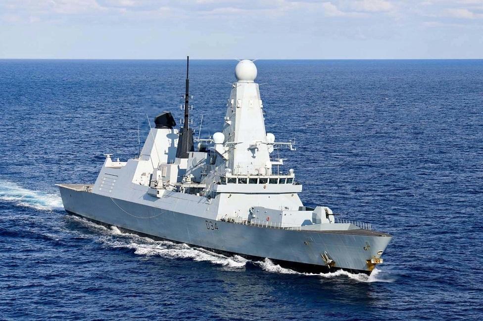 HMS Diamond on a previous deployment in the Mediterranean Sea