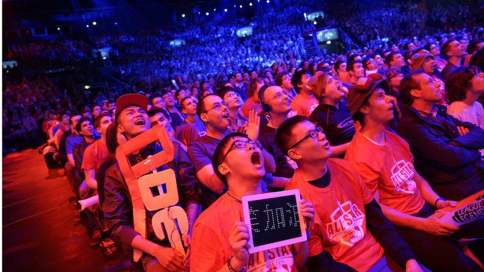 Many LoL tournaments are played in front of large crowds in big sports arenas