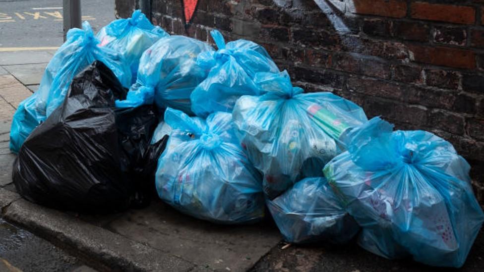 Generic image of a blue bin bag