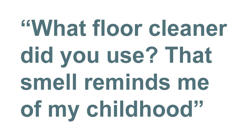 Quotation: What floor cleaner did you use? That smell reminds me of my childhood