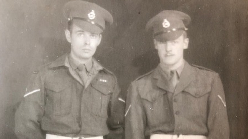 Dougie Tune (left) in uniform