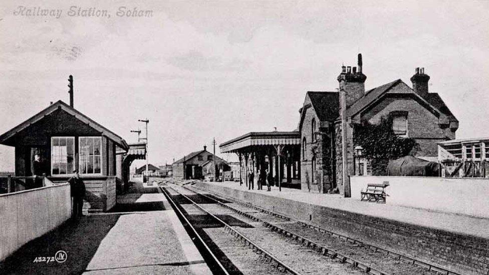 Soham railway station in the 1930s