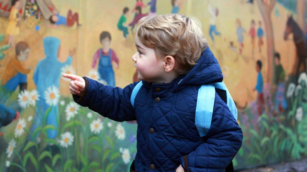 George on his first day at nursery