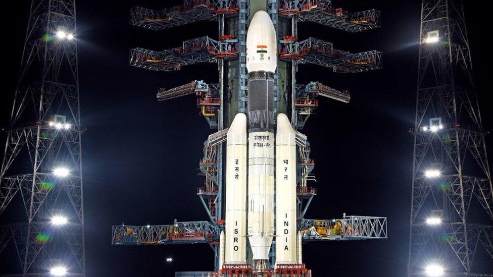 The rocket that will carry the Chandrayaan-2 satellite