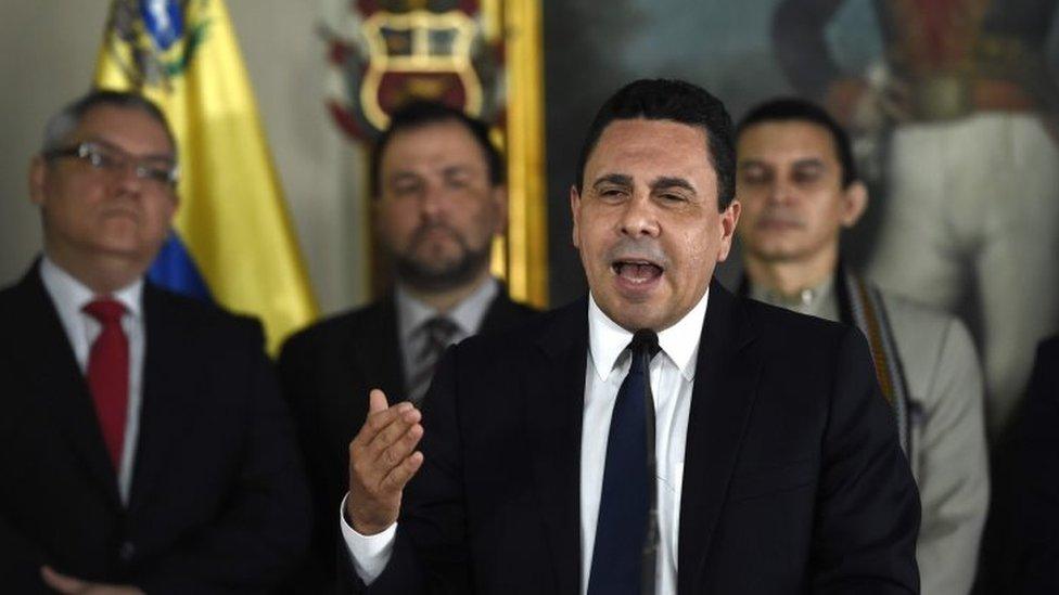 Venezuelan Foreign Minister Daniel Moncada speaks during a press conference in Caracas on July 18, 2017.