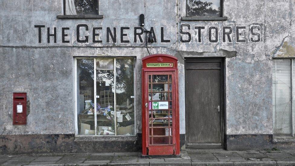 The former general store in Mathry, Pembrokeshire, and the village's telephone box turned community library