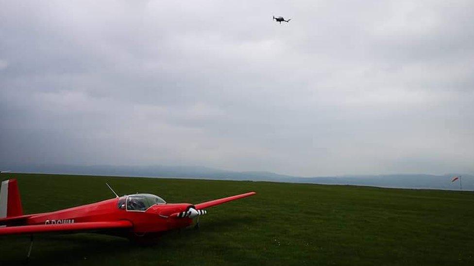 drone above glider